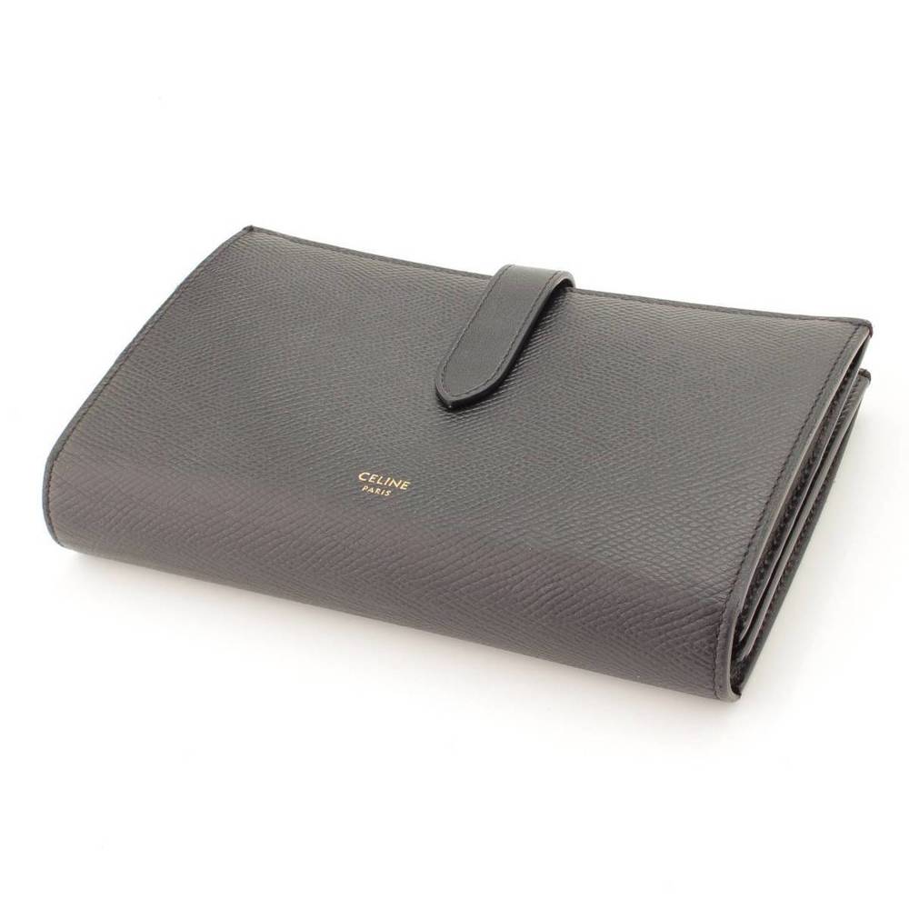 Celine Black Long Strap Function Bifold Multi Lar… - image 3